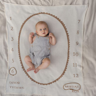 Bambusowo-bawełniany kocyk do zdjęć - oh baby Oat Teddy Bear PREORDER - 12