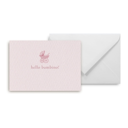Mini kartka – hello bambino pink