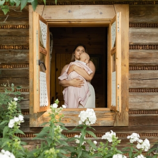 Bambusowo-bawełniany kocyk do zdjęć - oh baby Pink Cat in Cup PREORDER - 7